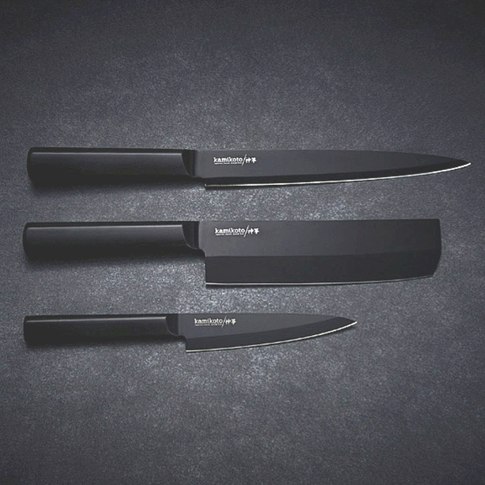 Kamikoto Black Knife Set Gift Japanese Steel Kitchen Knives Culinary Chef Gift - Picture 3 of 5